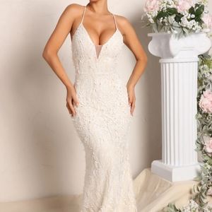 Ivory/white Leaf Maxi dress 🤍